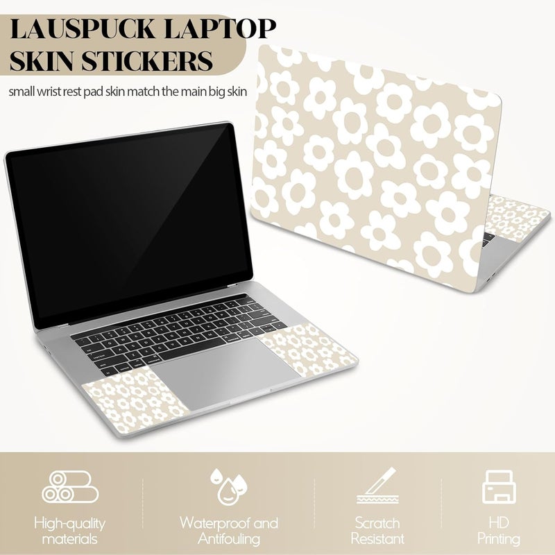 Lauspuck Laptop Skin Sticker Decal, Apricot Flower 13" 13.3" 14" 15" 15.4" 15.6 inch Laptop Netbook PC Notebook Universal Vinyl Reusable Skin Sticker Cover Art Case Protector - Image 2